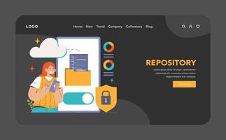 Open source web banner or landing page dark or night mode. vector