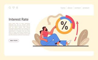 Refinance process web or landing. Loan rate reduction to lender vector