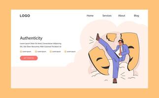 Life navigation web or landing. Personal progress and finding purpose vector