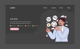Soft Skills display. illustration. vector