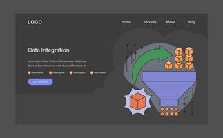 Data Integration. Streamlining diverse data sources into a unified system vector