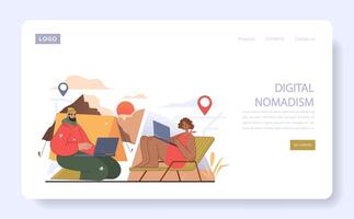 Digital Nomadism concept. vector