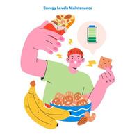 Healthy Snacking. Flat Illustration vector