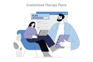 Integrative Psychotherapy. Flat Illustration vector