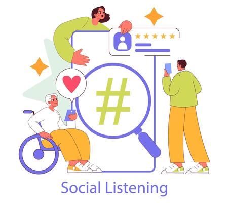 Social Media Marketing. Flat Illustration