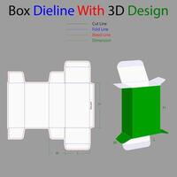 Strad Tuck end Box Dieline Template With 3d Design vector