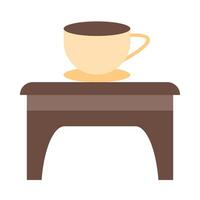 Coffee Table Flat Icon Design vector