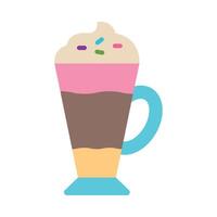 Latte Macchiato Flat Icon Design vector