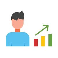 Bar Chart Flat Icon Design vector