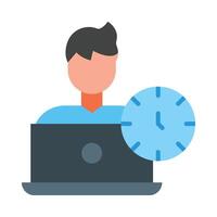 Overtime Flat Icon Design vector