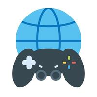 Online Gaming Flat Flat Icon Design vector