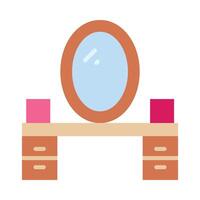Dressing Table Flat Icon Design vector