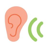 Listening Flat Icon Design vector
