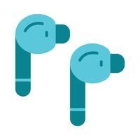 Earbuds Flat Icon Design vector