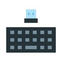Wireless Keyboard Flat Icon Design vector