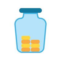 Money Jar Flat Icon Design vector
