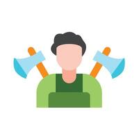 Lumberjack Flat Icon Design vector