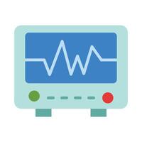 Electrocardiogram Flat Icon Design vector