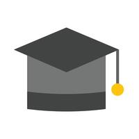 Mortar Board Flat Icon Design vector