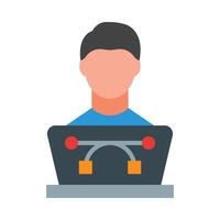 Graphic Designer Flat Icon Design vector