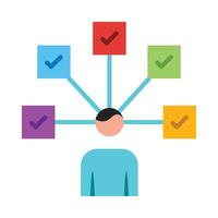Multitasking Flat Icon Design vector