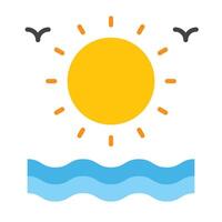 Sun Flat Icon Design vector