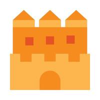 Sand Castle Flat Icon Design vector