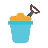 Sand Bucket Flat Icon Design vector