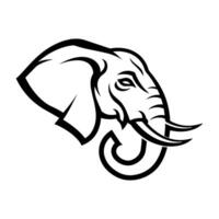 An elephant with a curled trunk vector