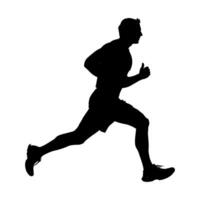 Silhouette of man running vector