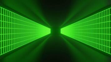 animation of passing through the green corridor of the time dimension matrix video