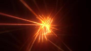 Abstract bright yellow glowing background with flying neon star lines video