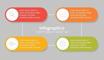 4 Step Business Infographic Template in Simple vector