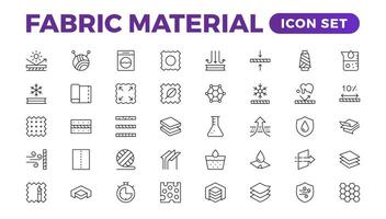 Set of Fabric Material line icon set. Fabric Features, Materials, Fabric Business web icons in line style. Product, industry, shop, symbol. vector