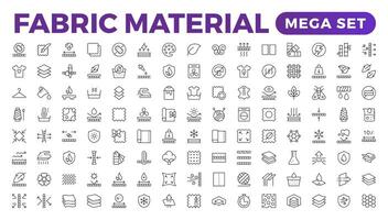Set of Fabric Material line icon set. Fabric Features, Materials, Fabric Business web icons in line style. Product, industry, shop, symbol. vector