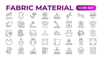 Set of Fabric Material line icon set. Fabric Features, Materials, Fabric Business web icons in line style. Product, industry, shop, symbol. vector