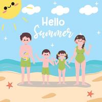 Hello summer event illustration in cute style vector