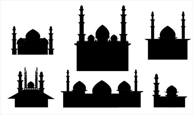 Mosque Siluet Vector Art, Icons, and Graphics for Free Download