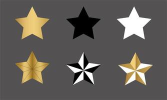 Set Stars Icon With Grey Background vector