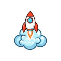 Cloud with a Rocket vector