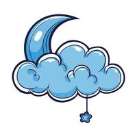Cloud with Moon vector