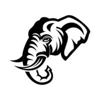 An elephant with a curled trunk vector