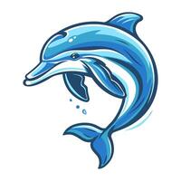 A leaping dolphin with a fun and energetic vector