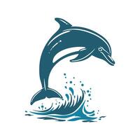 Graceful Dolphin Leaping Out of Water vector