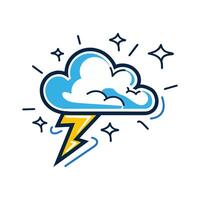 Cloud with Lightning vector