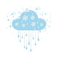 Cloud with Snowflakes vector
