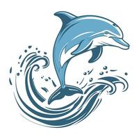Graceful Dolphin Leaping Out of Water vector