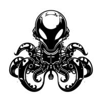 Alien Mecha with Tentacles vector