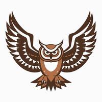 Owl with Spread Wings in Flight vector