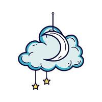 Cloud with Moon vector